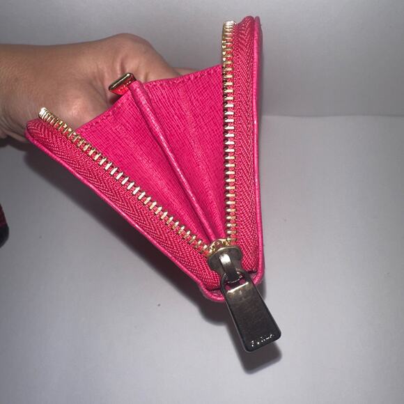 Furla XL Genuine Leather Babylon Continental Zip-around Wallet Color: Pink red - Picture 13 of 14
